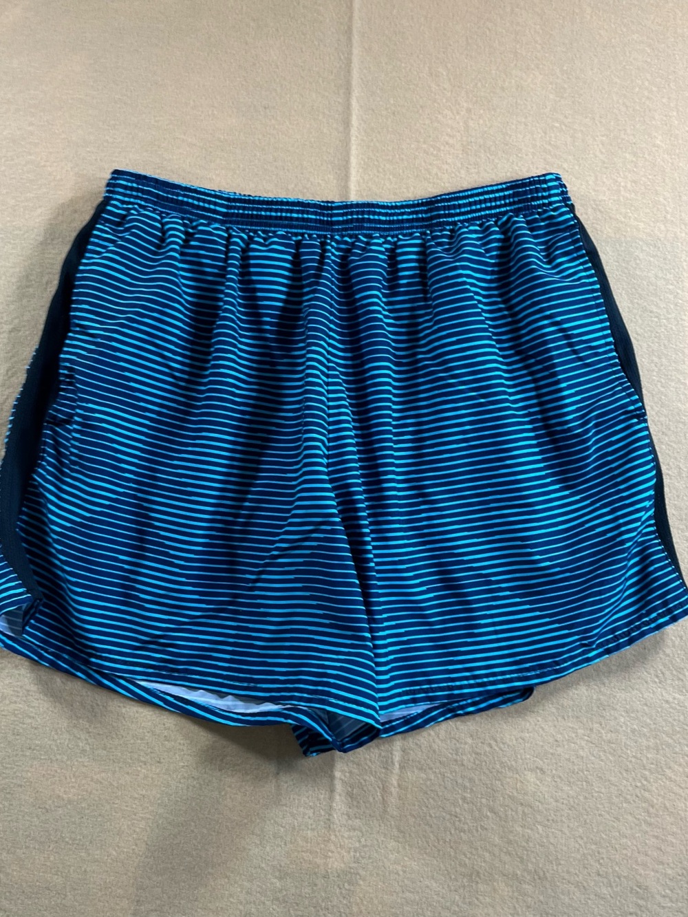 Nike Blue Striped Women's Athletic Shorts